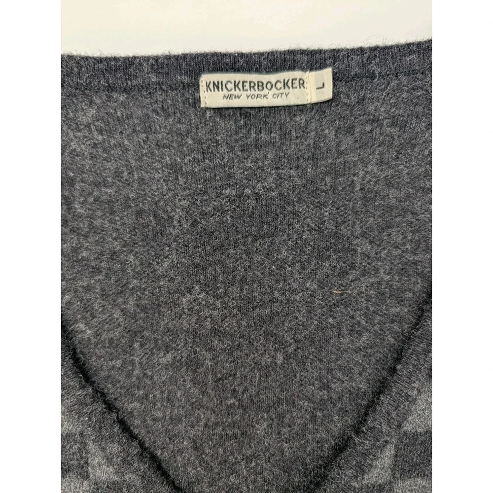 Knickerbocker New York Cardigan Sweater Men's Size Large Merino Wool Checkered